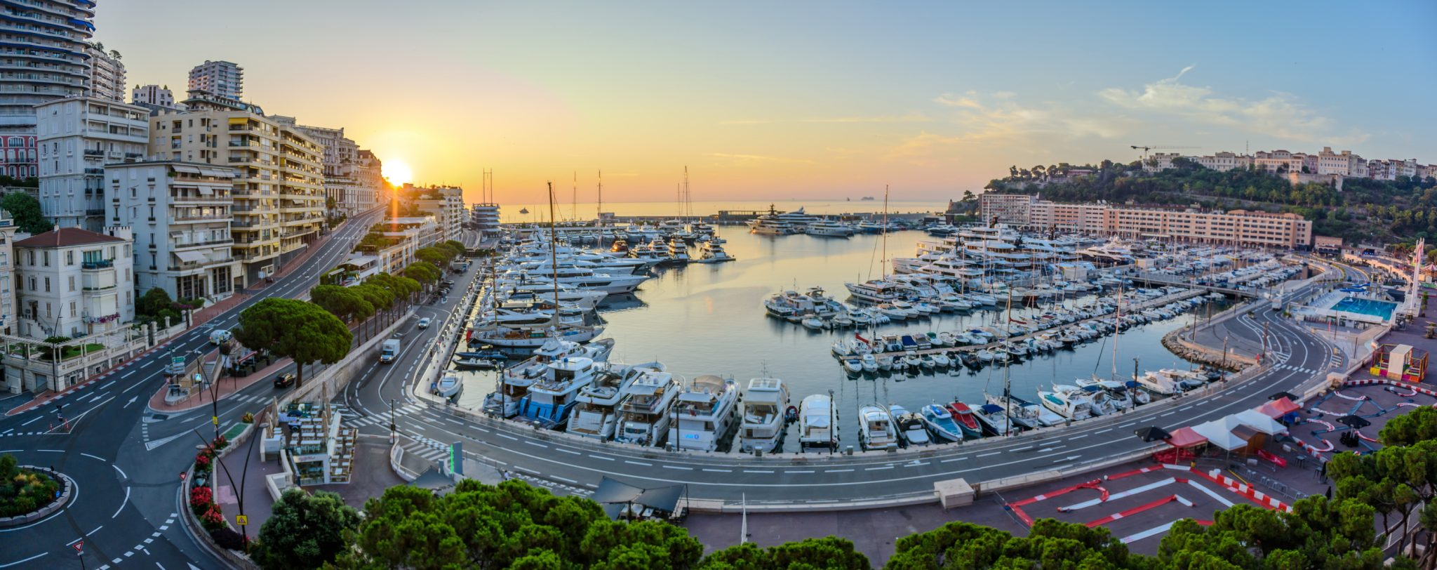 Monaco Grand Prix terrace hospitality with elevated circuit views Monte Carlo